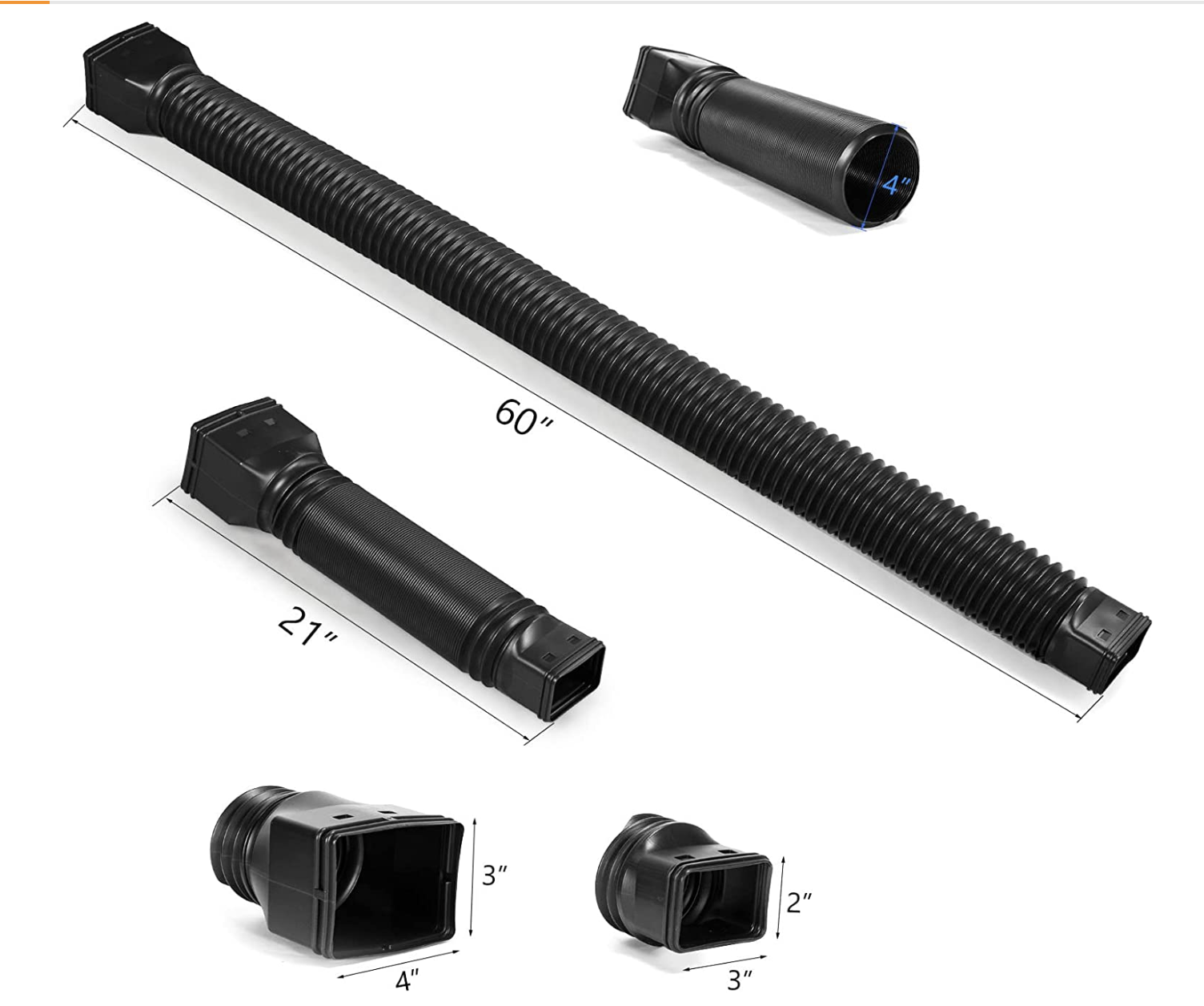 thumbnail image 2 of Flexible Rain Gutter Downspout Extension, Drain Away Downspout Extender 2 of 10