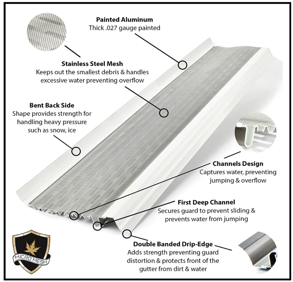 Waterlock Micromesh 5" Gutter Guard Leaf Protection Gutter Help