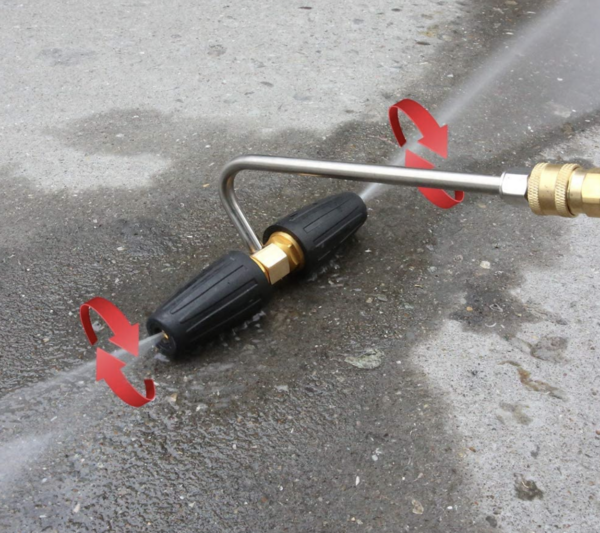 Pressure Washer Gutter Cleaner Two Rotating Turbo Nozzles Attachment