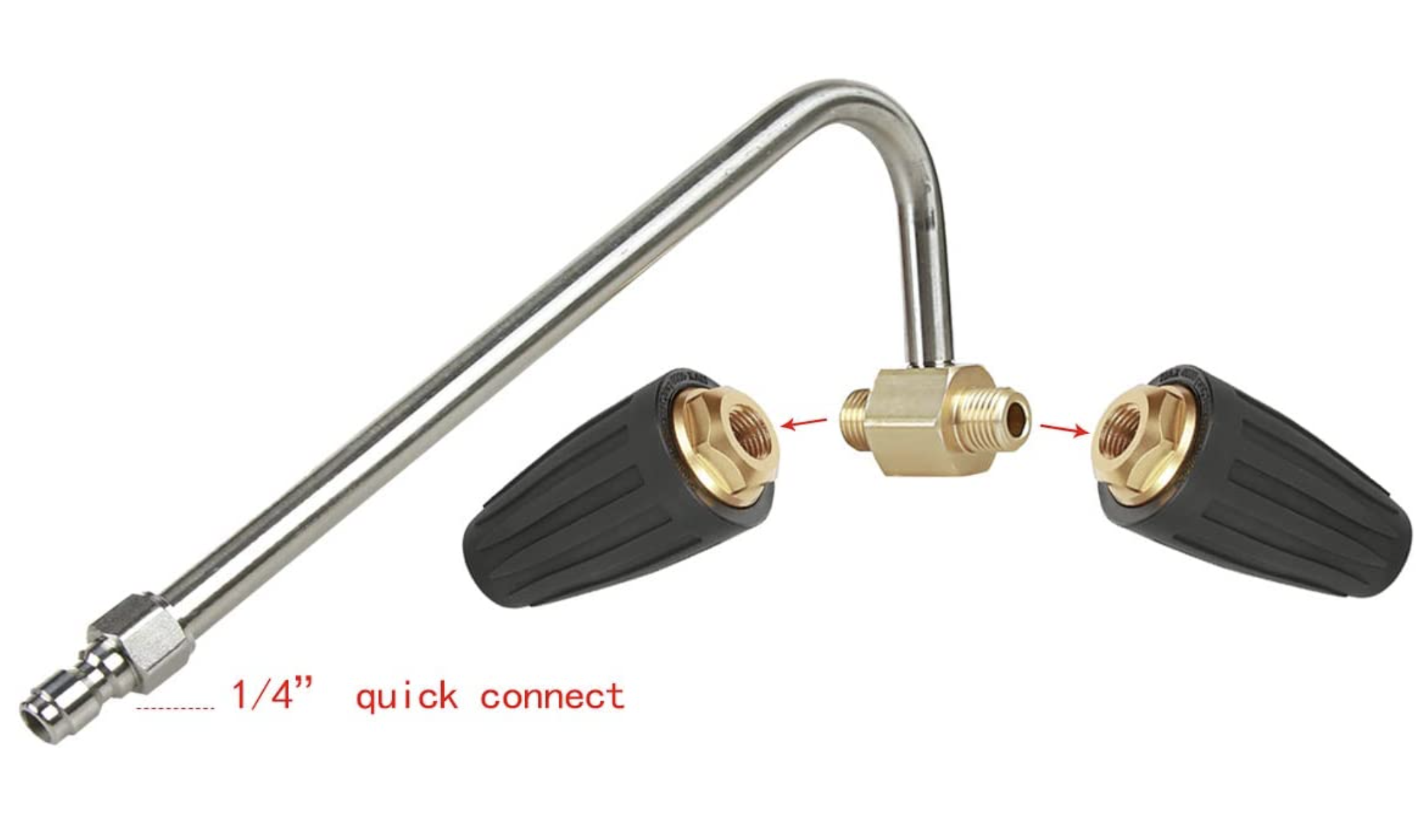 Pressure Washer Gutter Cleaner Two Rotating Turbo Nozzles Attachment